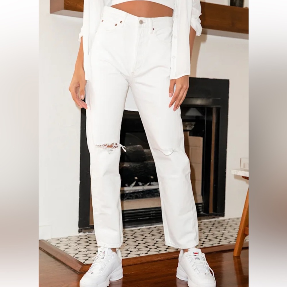 Agolde women’s jeans straight leg size 27 90s mid rise distressed loose fit